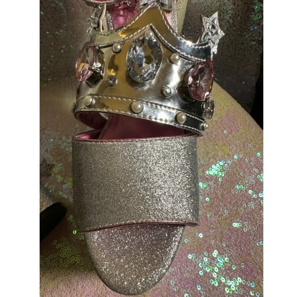 Dolls Kill Wizard Of Oz Glinda Glitter Charm Platform Heel Jewel Princess Chain - Picture 4 of 8